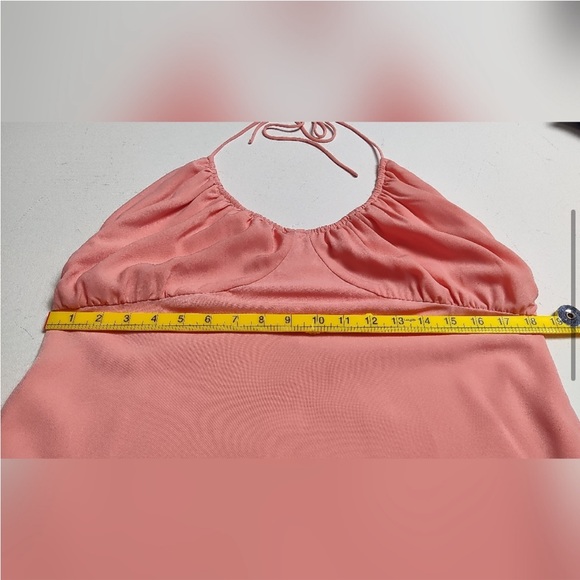 Abercrombie & Fitch Halter Ruched Mini‎ Dress Coral Pink Size Large - Picture 8 of 8
